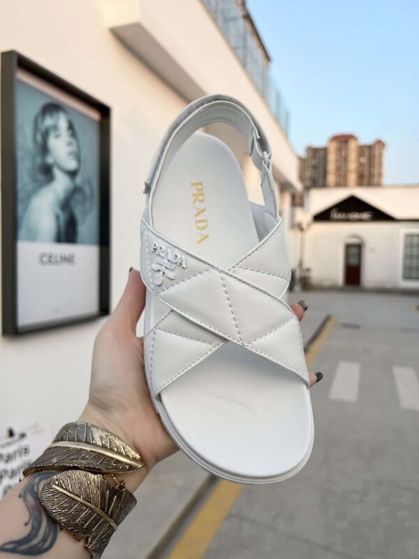 Prada Quilted Nappa Flatform Sandals White For Women 1.4in/35mm PRD 1XZ749_038_F0009_F_035