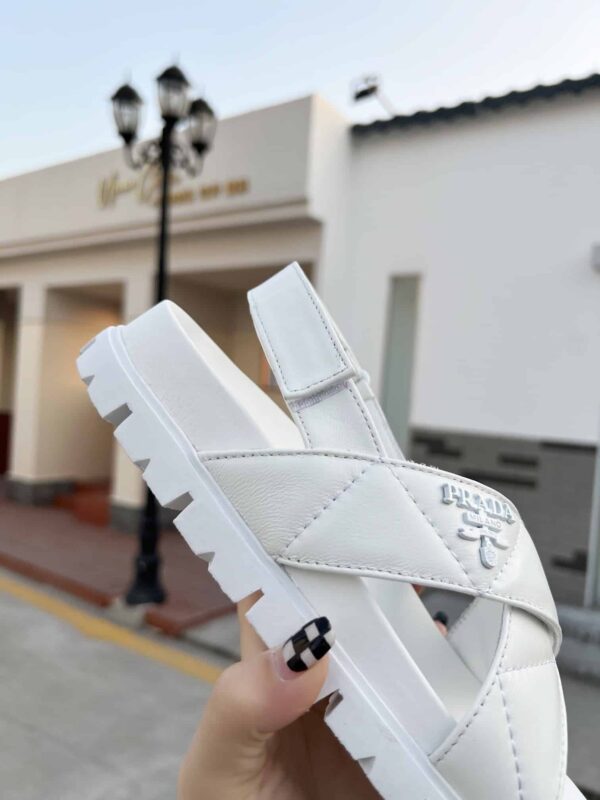 Prada Quilted Nappa Flatform Sandals White For Women 1.4in/35mm PRD 1XZ749_038_F0009_F_035