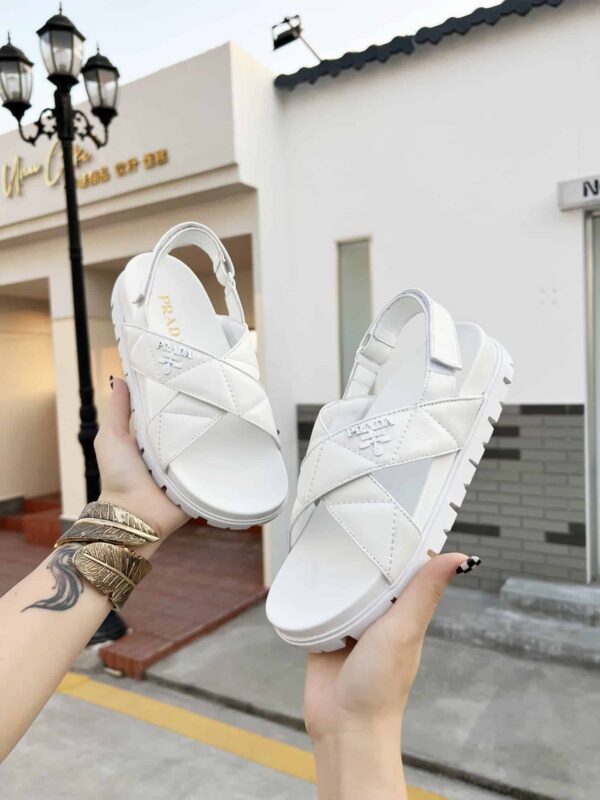 Prada Quilted Nappa Flatform Sandals White For Women 1.4in/35mm PRD 1XZ749_038_F0009_F_035