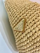 Prada Raffia Tote Bag Beige For Women 9.1in/23m