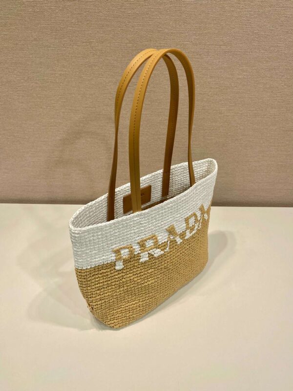 Prada Raffia Tote Bag Beige For Women 9.1in/23m