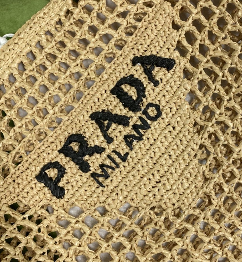 Prada Raffia Tote Bag Beige For Women, Women's Bags 14.9in/38cm