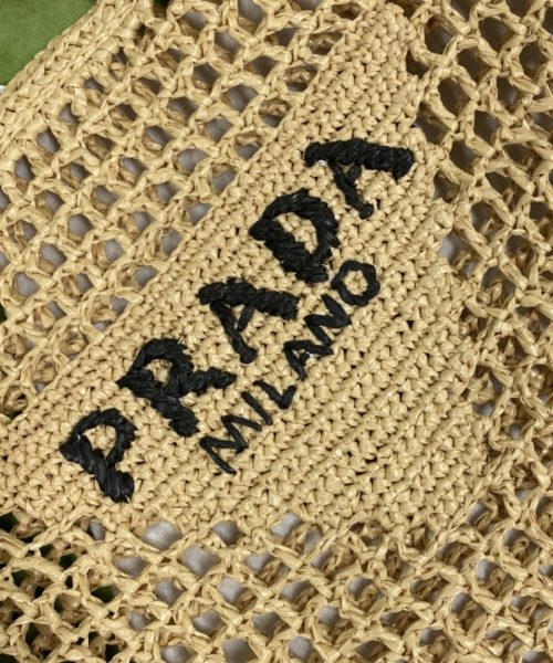Prada Raffia Tote Bag Beige For Women, Women's Bags 14.9in/38cm