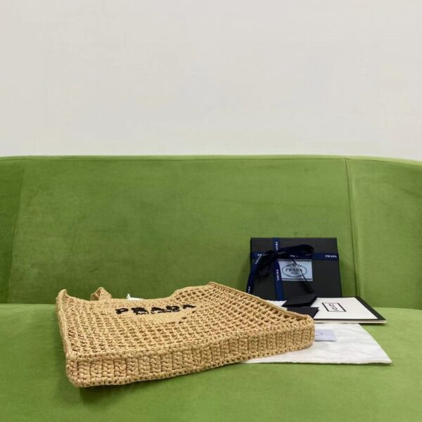 Prada Raffia Tote Bag Beige For Women, Women's Bags 14.9in/38cm