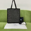 Prada Raffia Tote Bag Black For Women, Women's Bags 14.9in/38cm 1BG393_2A2T_F0002_V_OOO
