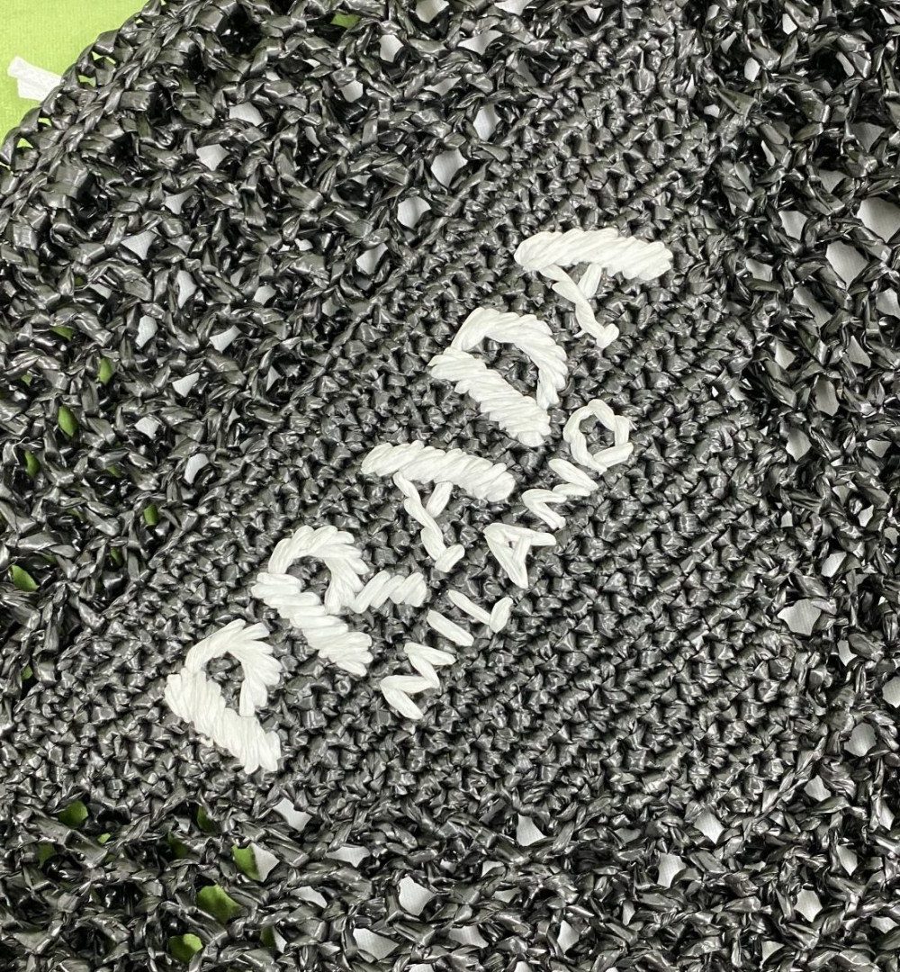 Prada Raffia Tote Bag Black For Women, Women's Bags 14.9in/38cm 1BG393_2A2T_F0002_V_OOO