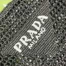 Prada Raffia Tote Bag Black For Women, Women's Bags 14.9in/38cm 1BG393_2A2T_F0002_V_OOO