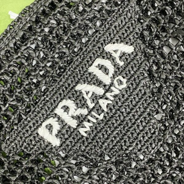 Prada Raffia Tote Bag Black For Women, Women's Bags 14.9in/38cm 1BG393_2A2T_F0002_V_OOO