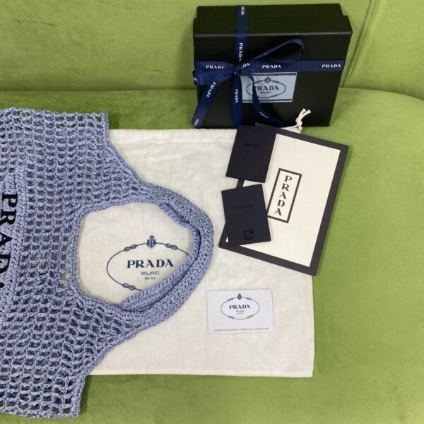Prada Raffia Tote Bag Light Blue For Women, Women's Bags 20in/51cm 1BG424_2A2T_F0076_V_OOO