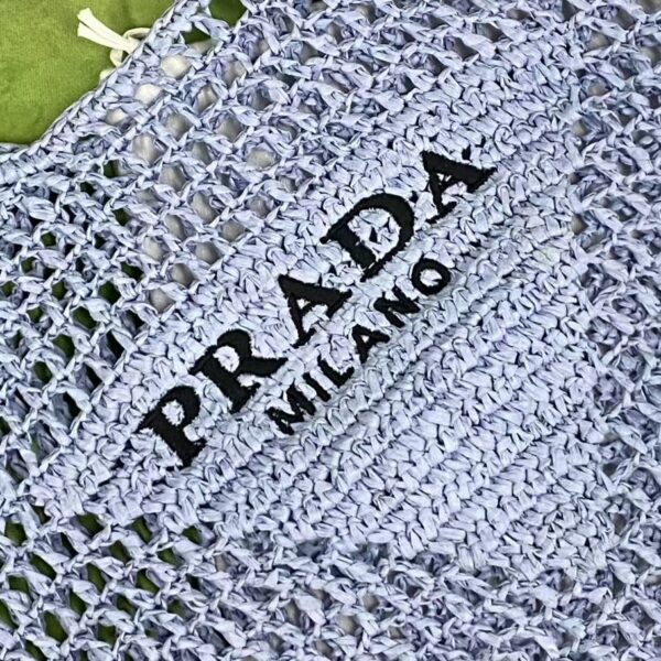 Prada Raffia Tote Bag Light Blue For Women, Women's Bags 20in/51cm 1BG424_2A2T_F0076_V_OOO