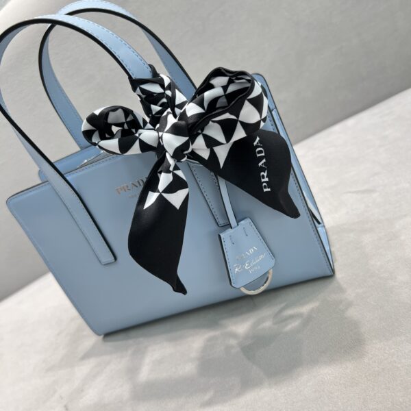 Prada Re-Edition 1995 Brushed Mini Handbag Blue For Women, Women's Bags 8.6in/22cm