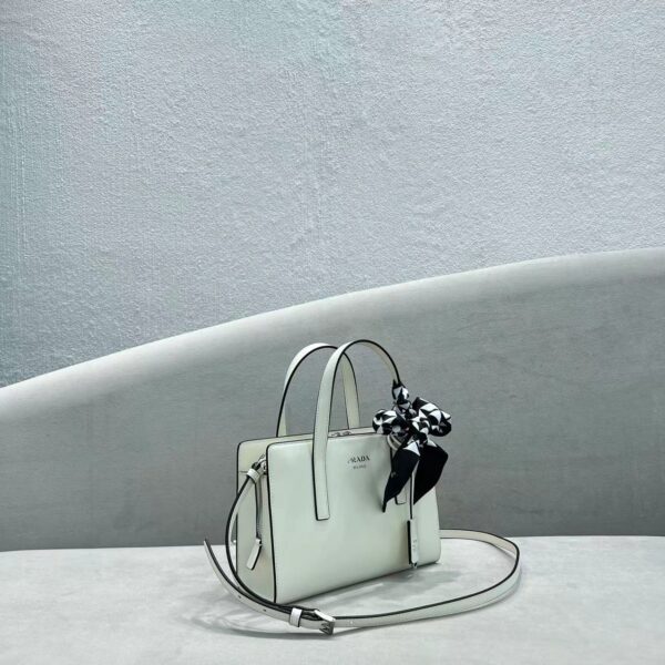 Prada Re-Edition 1995 Brushed Mini Handbag White For Women, Women's Bags 8.6in/22cm