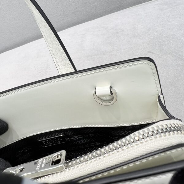Prada Re-Edition 1995 Brushed Mini Handbag White For Women, Women's Bags 8.6in/22cm