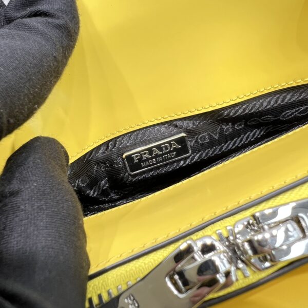 Prada Re-Edition 1995 Brushed Mini Handbag Yellow For Women, Women's Bags 8.6in/22cm