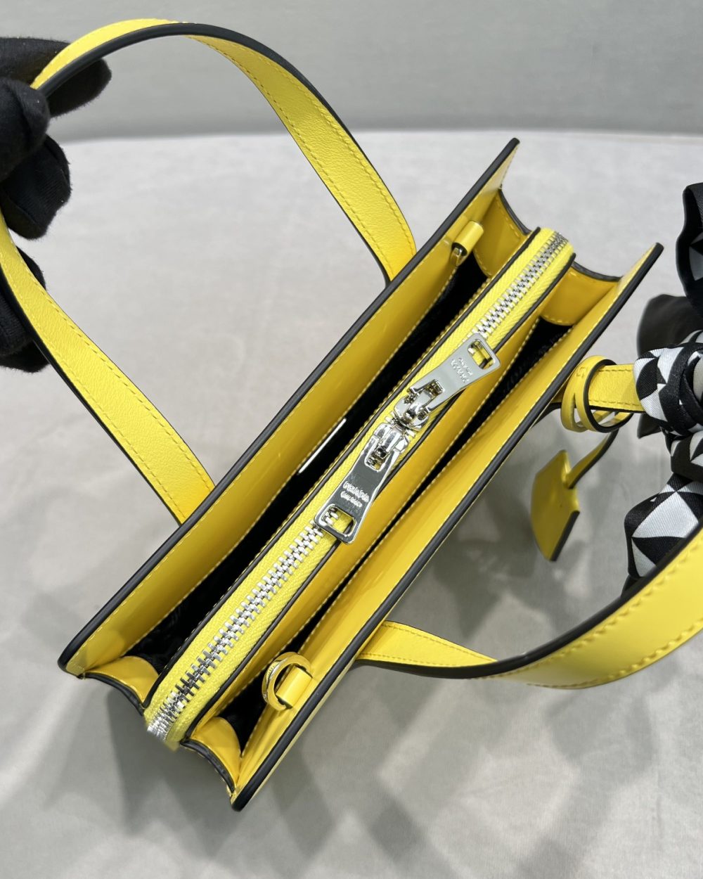 Prada Re-Edition 1995 Brushed Mini Handbag Yellow For Women, Women's Bags 8.6in/22cm