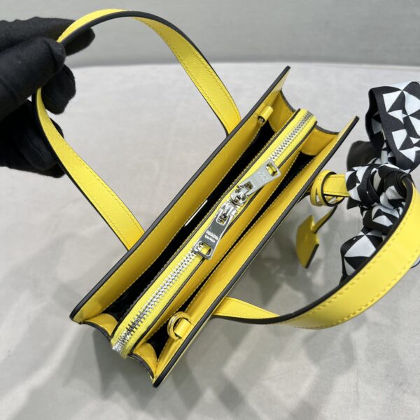 Prada Re-Edition 1995 Brushed Mini Handbag Yellow For Women, Women's Bags 8.6in/22cm