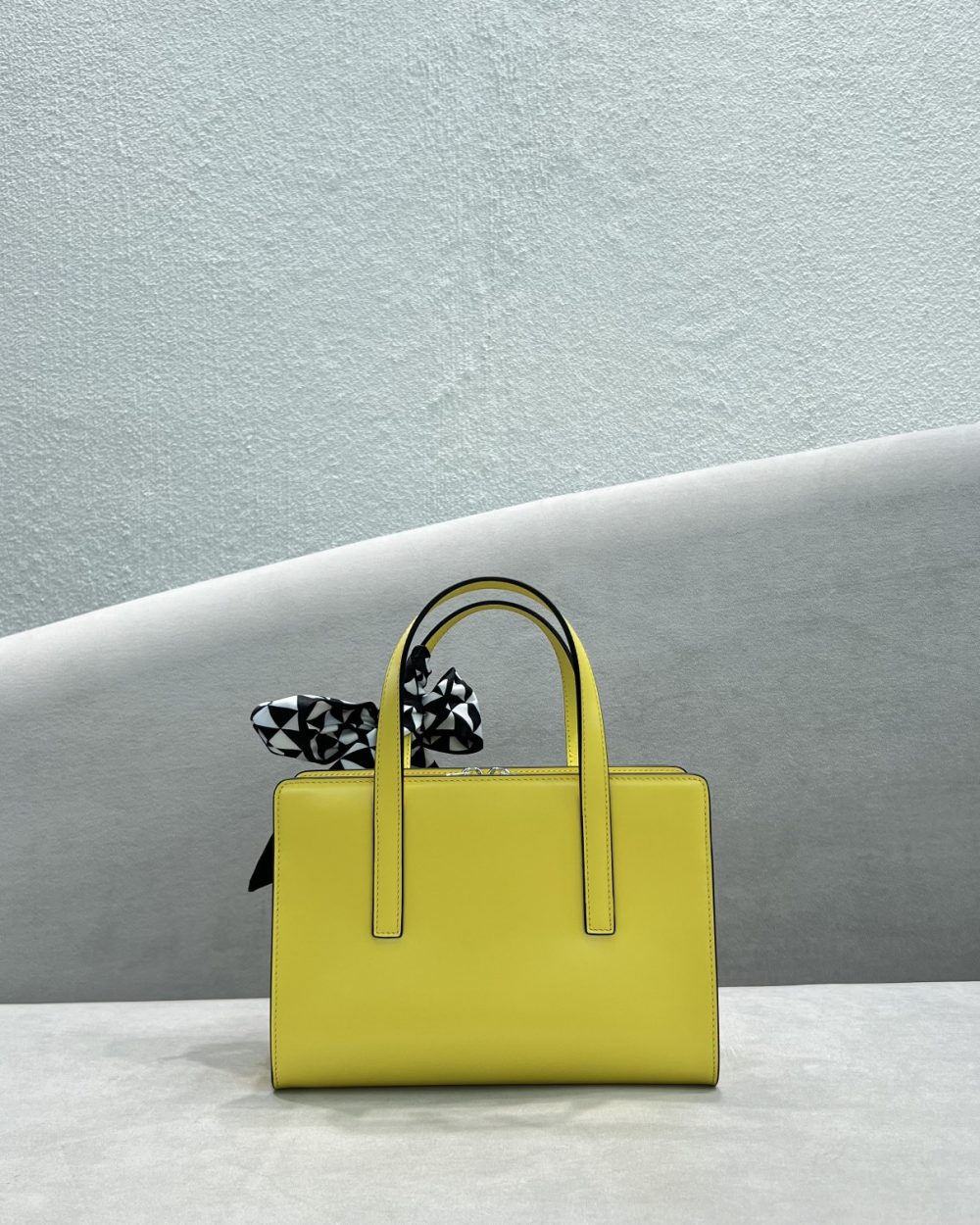 Prada Re-Edition 1995 Brushed Mini Handbag Yellow For Women, Women's Bags 8.6in/22cm