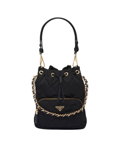 Prada Re-Edition 1995 Chaîne Re-Nylon Shoulder Black Bag For Women 1BH038_2AOS_F0002_V_TOO- 22.5 Cm/ 8.8 Inches