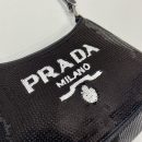 Prada Re-Edition 2000 Sequined Re-Nylon Mini-Bag Black For Women, Women's Bags 8.6in/22cm 1NE515_2D0Y_F0967