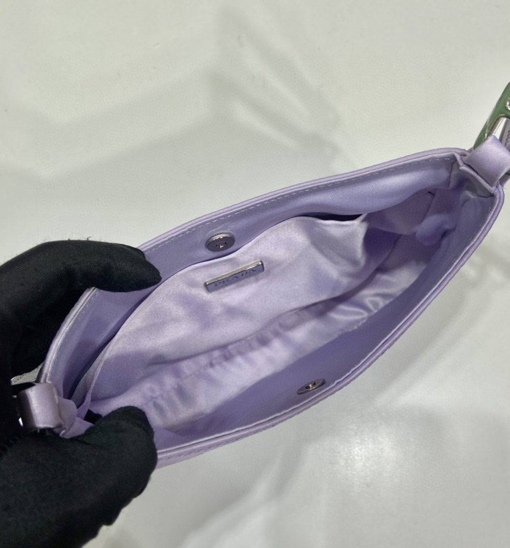 Prada Re-Edition 2000 Sequined Re-Nylon Mini-Bag Blue For Women, Women's Bags 8.6in/22cm