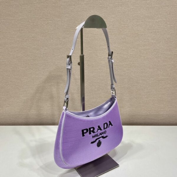 Prada Re-Edition 2000 Sequined Re-Nylon Mini-Bag Blue For Women, Women's Bags 8.6in/22cm