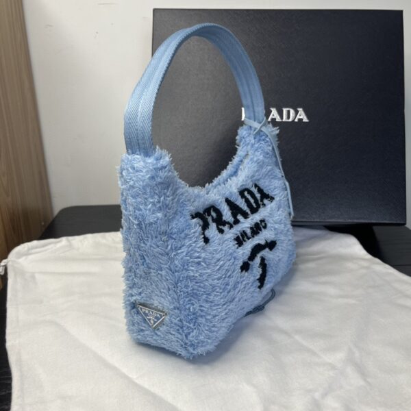 Prada Re-Edition 2000 Terry Mini-Bag Blue For Women, Women's Bags 8.6in/22cm 1NE515_2DXO_F0D4O
