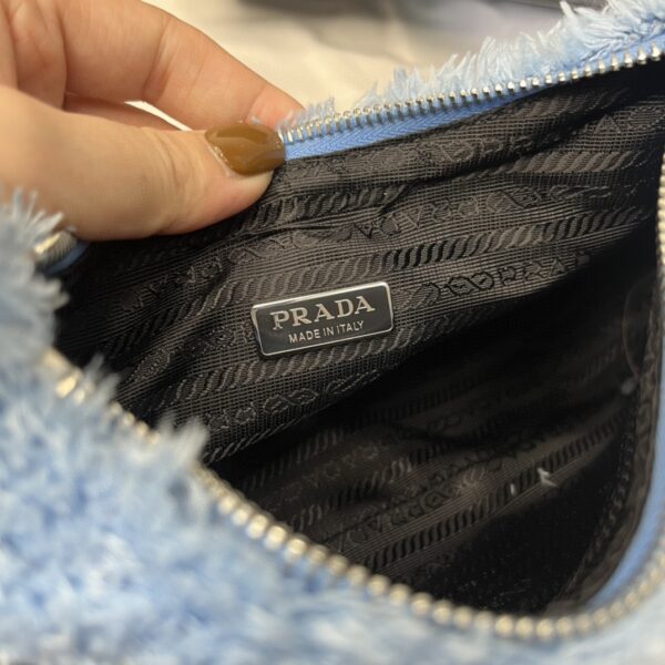 Prada Re-Edition 2000 Terry Mini-Bag Blue For Women, Women's Bags 8.6in/22cm 1NE515_2DXO_F0D4O