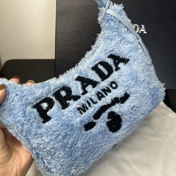 Prada Re-Edition 2000 Terry Mini-Bag Blue For Women, Women's Bags 8.6in/22cm 1NE515_2DXO_F0D4O