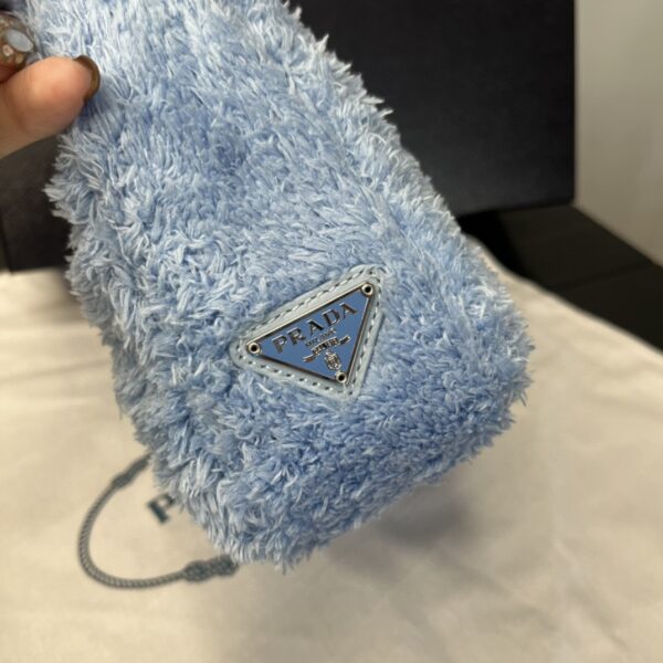 Prada Re-Edition 2000 Terry Mini-Bag Blue For Women, Women's Bags 8.6in/22cm 1NE515_2DXO_F0D4O