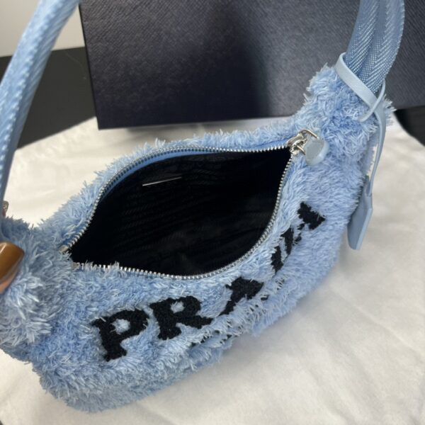 Prada Re-Edition 2000 Terry Mini-Bag Blue For Women, Women's Bags 8.6in/22cm 1NE515_2DXO_F0D4O
