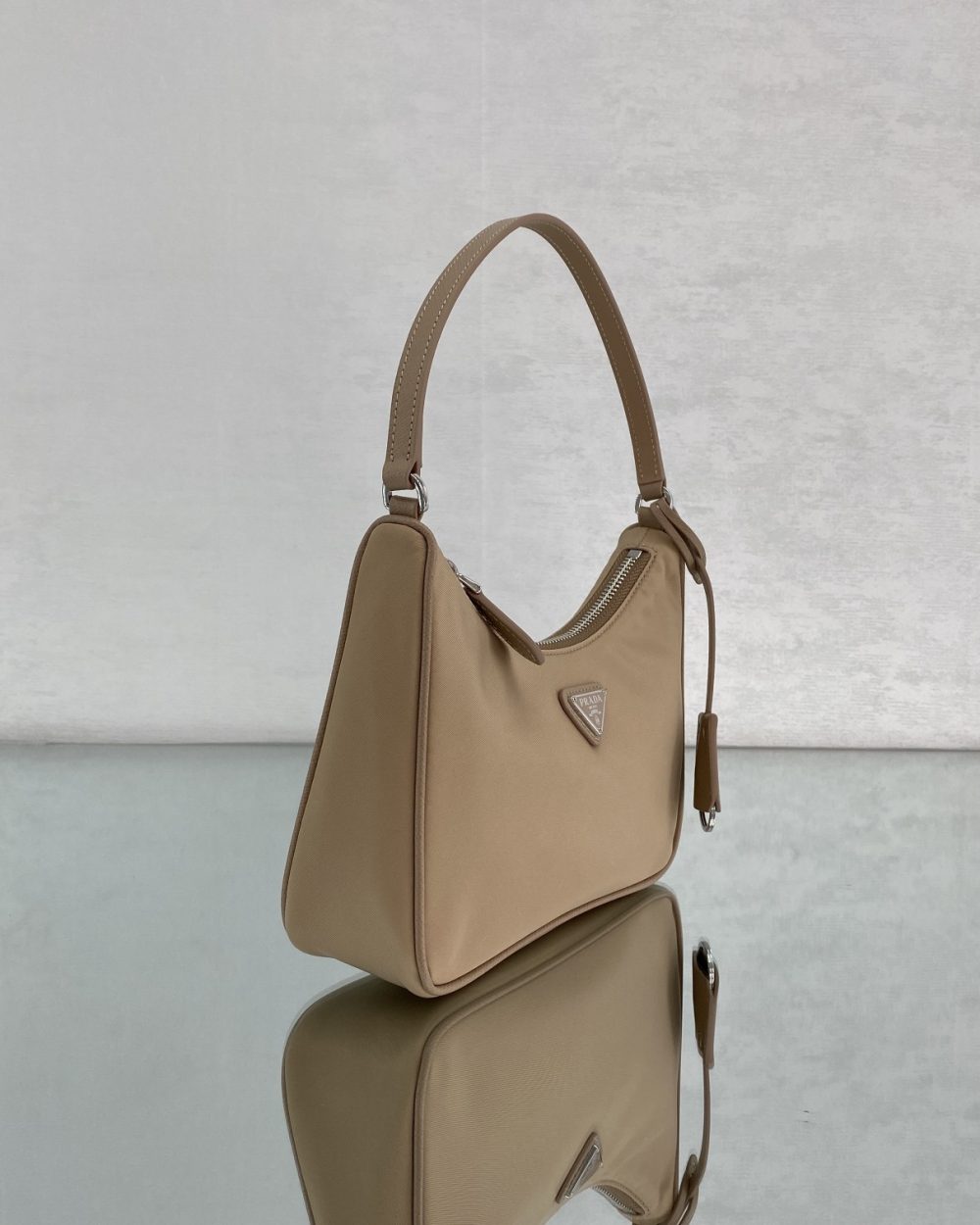 Prada Re-Edition 2005 Re-Nylon Mini Bag Beige For Women, Women's Bags 8.6in/22cm