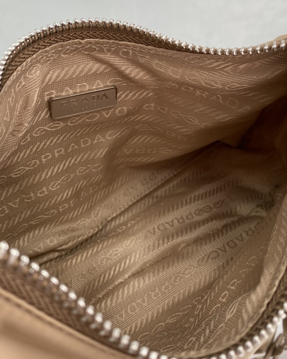 Prada Re-Edition 2005 Re-Nylon Mini Bag Beige For Women, Women's Bags 8.6in/22cm