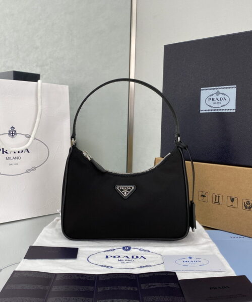Prada Re-Edition 2005 Re-Nylon Mini Bag Black For Women, Women's Bags 8.6in/22cm