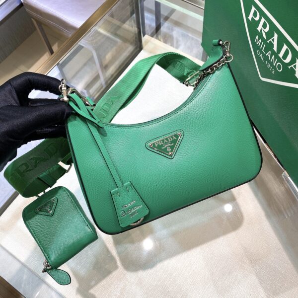 Prada Re-Edition 2005 Re-Nylon Mini Bag Green For Women, Women's Bags 8.6in/22cm