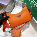 Prada Re-Edition 2005 Re-Nylon Mini Bag Orange For Women, Women's Bags 8.6in/22cm