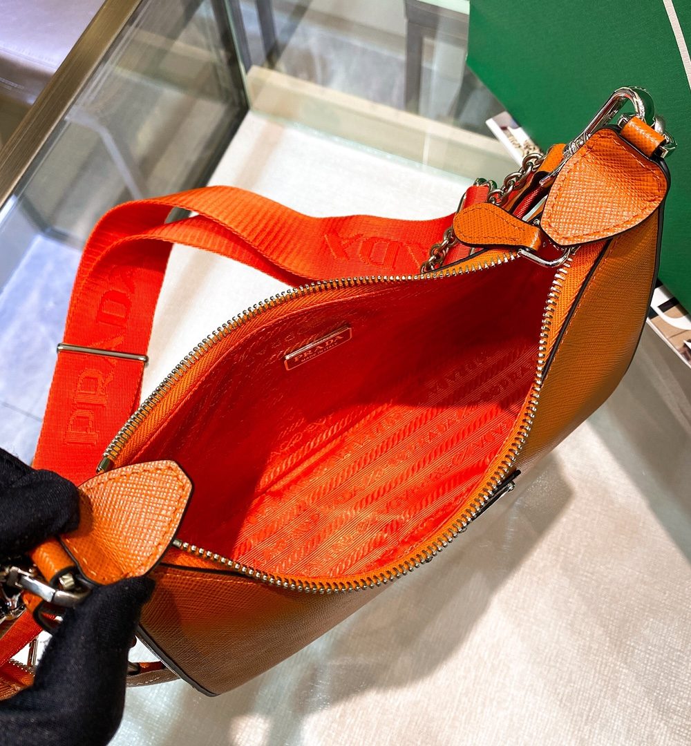 Prada Re-Edition 2005 Re-Nylon Mini Bag Orange For Women, Women's Bags 8.6in/22cm