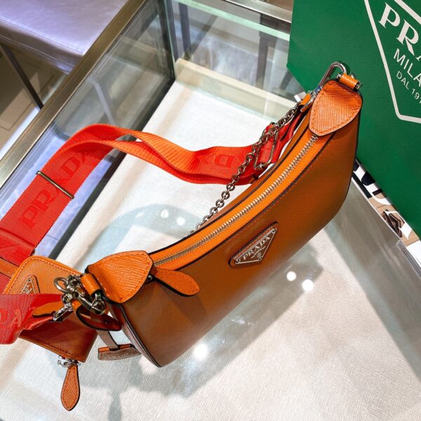 Prada Re-Edition 2005 Re-Nylon Mini Bag Orange For Women, Women's Bags 8.6in/22cm
