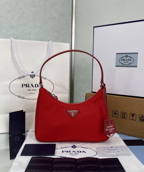 Prada Re-Edition 2005 Re-Nylon Mini Bag Red For Women, Women's Bags 8.6in/22cm