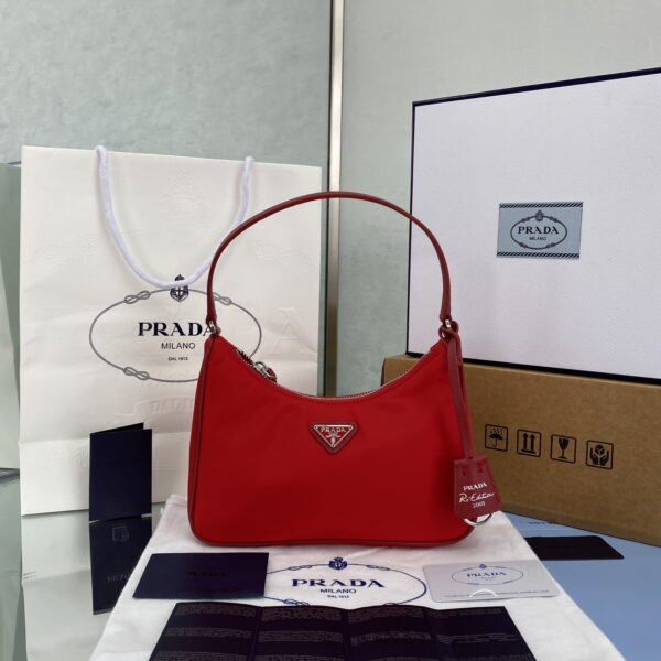 Prada Re-Edition 2005 Re-Nylon Mini Bag Red For Women, Women's Bags 8.6in/22cm