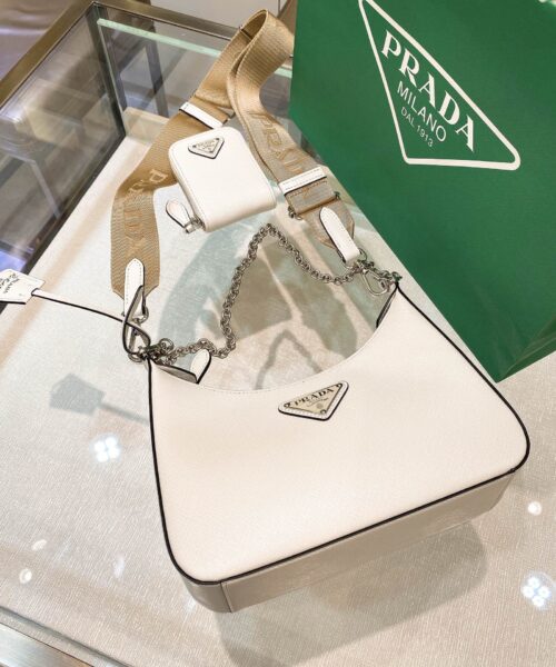 Prada Re-Edition 2005 Re-Nylon Mini Bag White For Women, Women's Bags 8.6in/22cm
