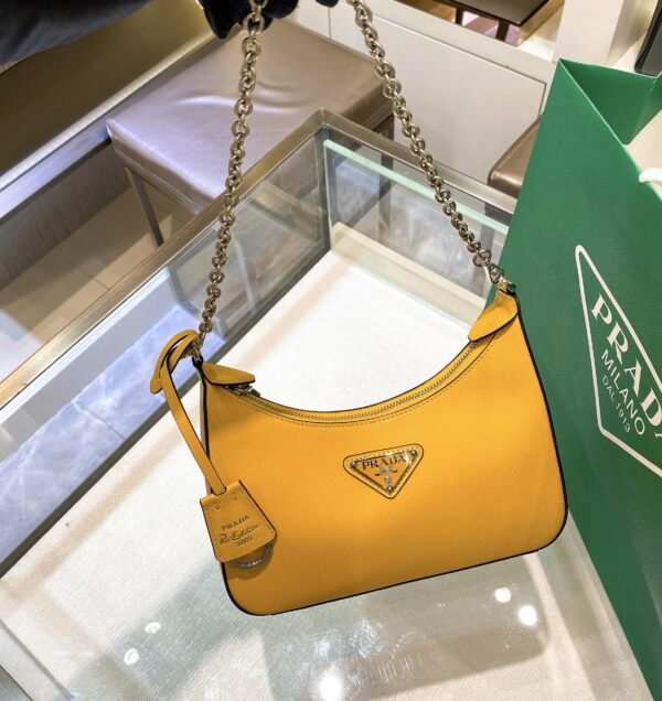 Prada Re-Edition 2005 Re-Nylon Mini Bag Yellow For Women, Women's Bags 8.6in/22cm