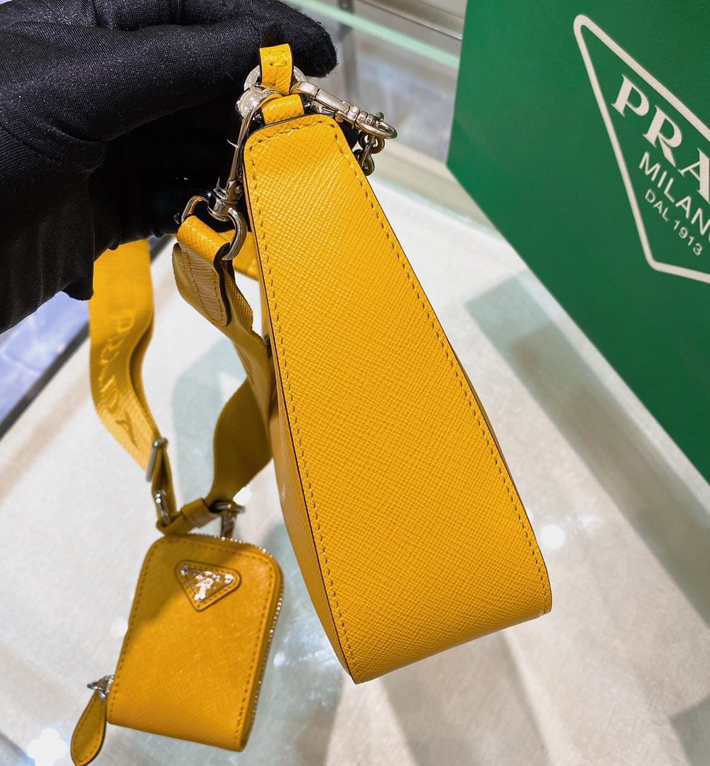 Prada Re-Edition 2005 Re-Nylon Mini Bag Yellow For Women, Women's Bags 8.6in/22cm