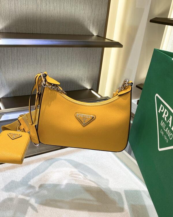 Prada Re-Edition 2005 Re-Nylon Mini Bag Yellow For Women, Women's Bags 8.6in/22cm