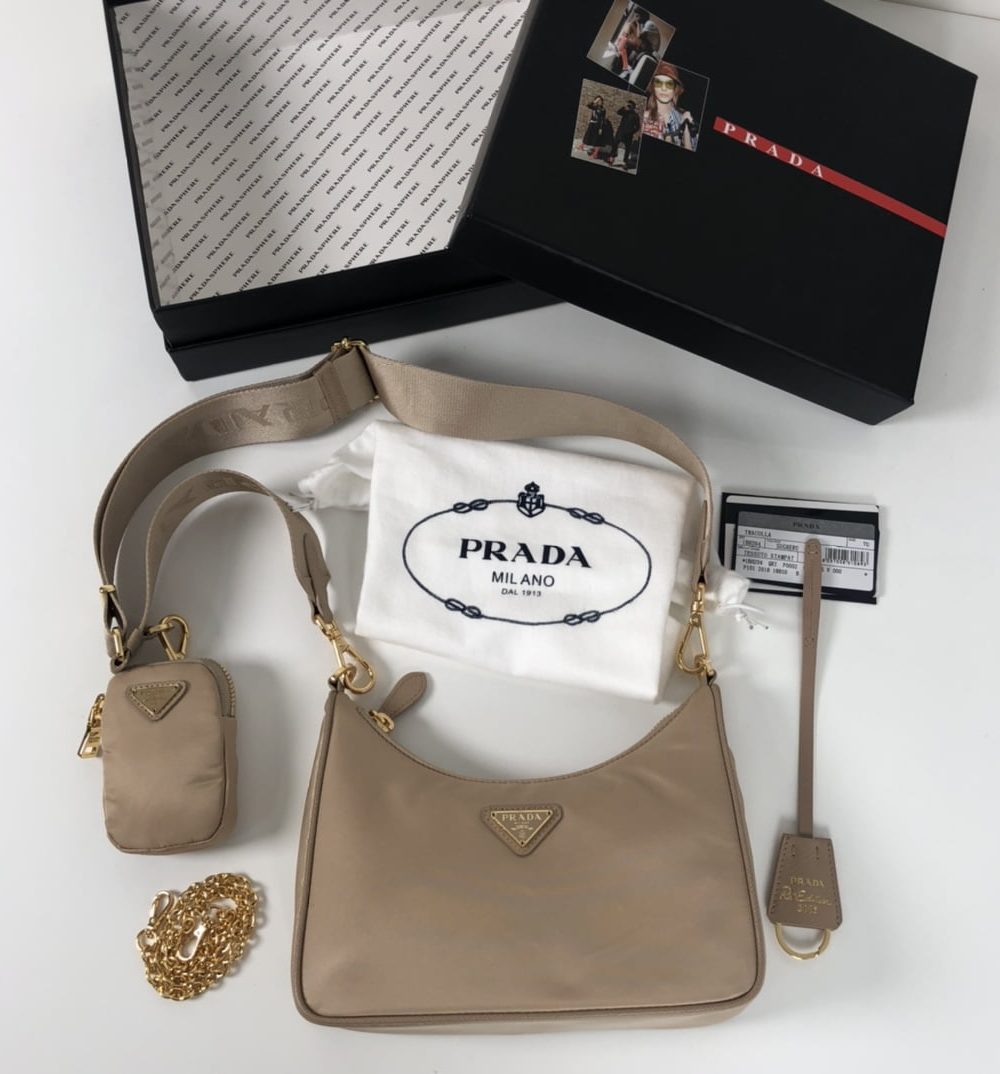 Prada Re-Edition 2005 Saffiano Bag Beige For Women, Women's Bags 8.6in/22cm 1BH204_NZV_F0MUH_V_V2M