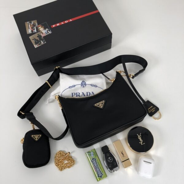 Prada Re-Edition 2005 Saffiano Bag Black For Women, Women's Bags 8.6in/22cm 1BH204_NZV_F0632_V_V2M