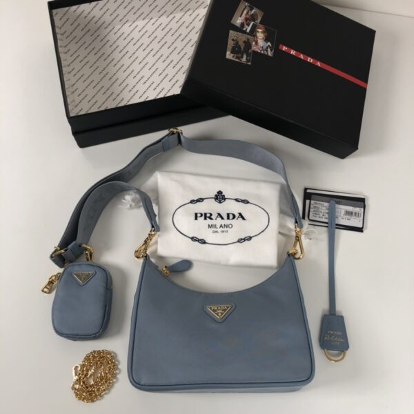 Prada Re-Edition 2005 Saffiano Bag Blue For Women, Women's Bags 8.6in/22cm 1BH204_NZV_F0ETB_V_V2M