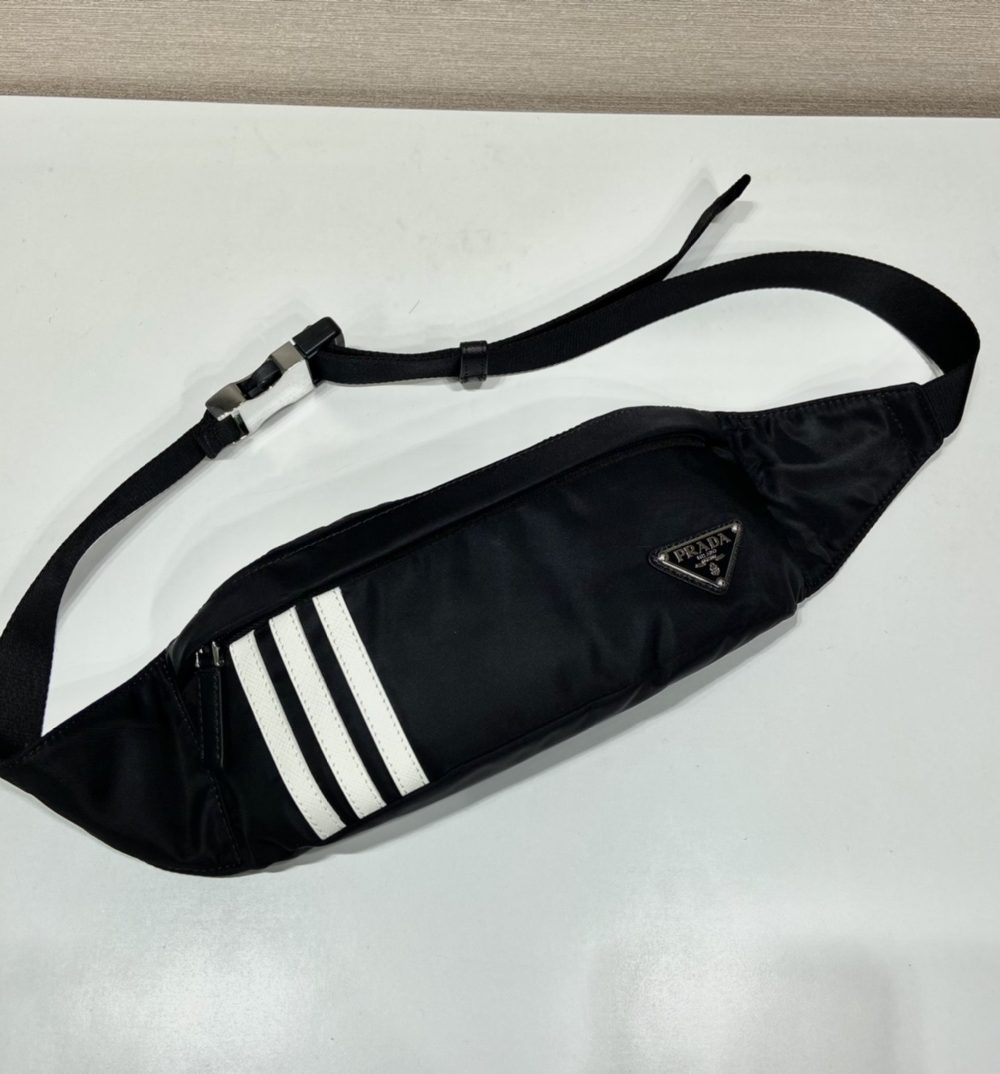 Prada Re-Nylon And Saffiano Belt Bag Black For Women, Women's Bags 10.2in/26cm 2VL034_1WQ8_F0002_V_ADS