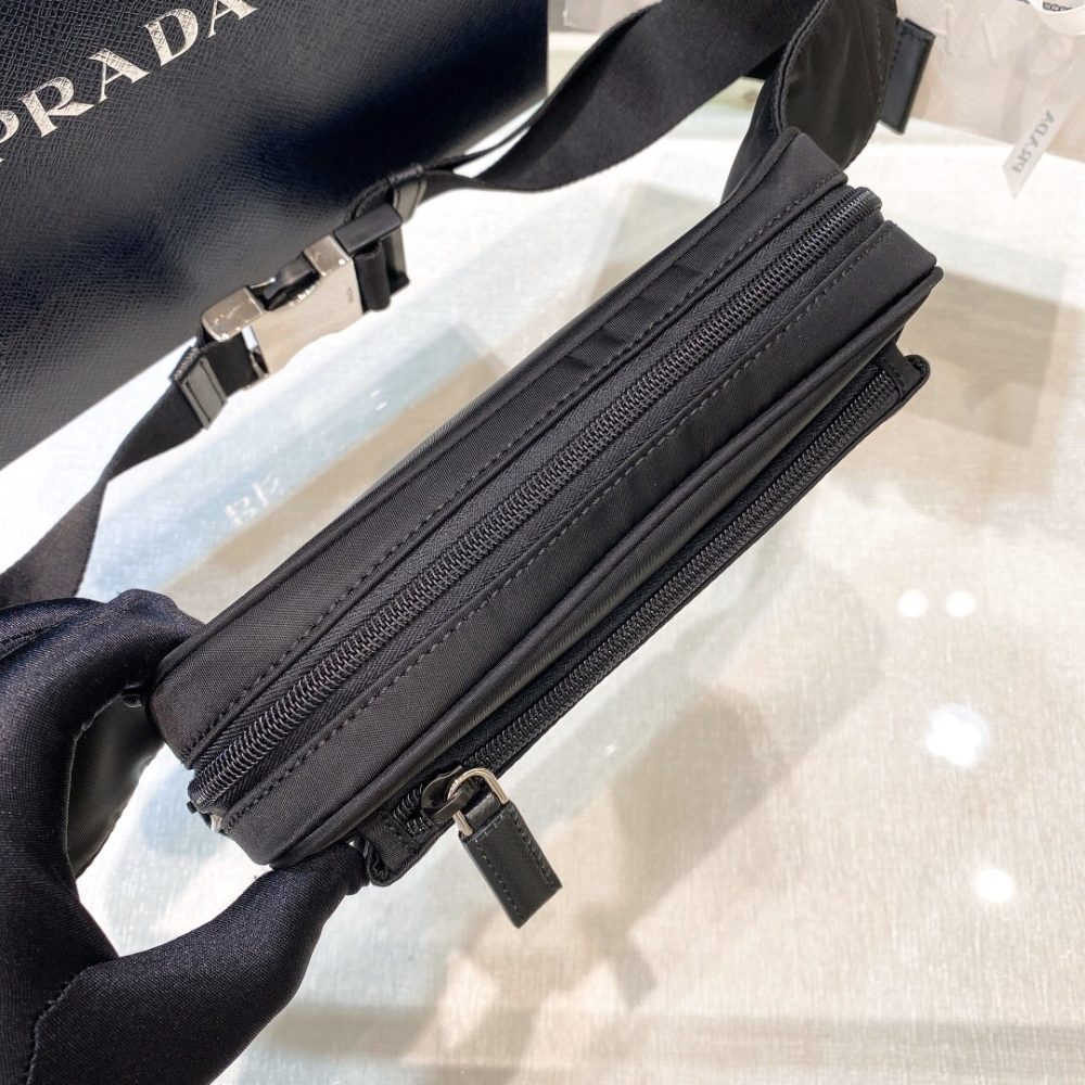 Prada Re-Nylon And Saffiano Belt Bag Black For Women, Women's Bags 8.2in/21cm 2VL977_2DMG_F0002_V_WOO - Image 3