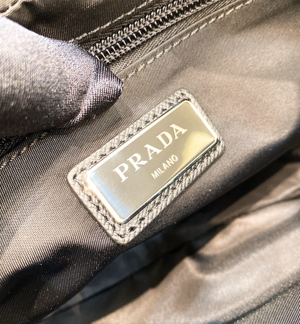 Prada Re-Nylon And Saffiano Belt Bag Black For Women, Women's Bags 8.2in/21cm 2VL977_2DMG_F0002_V_WOO