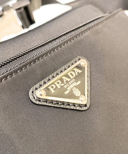 Prada Re-Nylon And Saffiano Belt Bag Black For Women, Women's Bags 8.2in/21cm 2VL977_2DMG_F0002_V_WOO